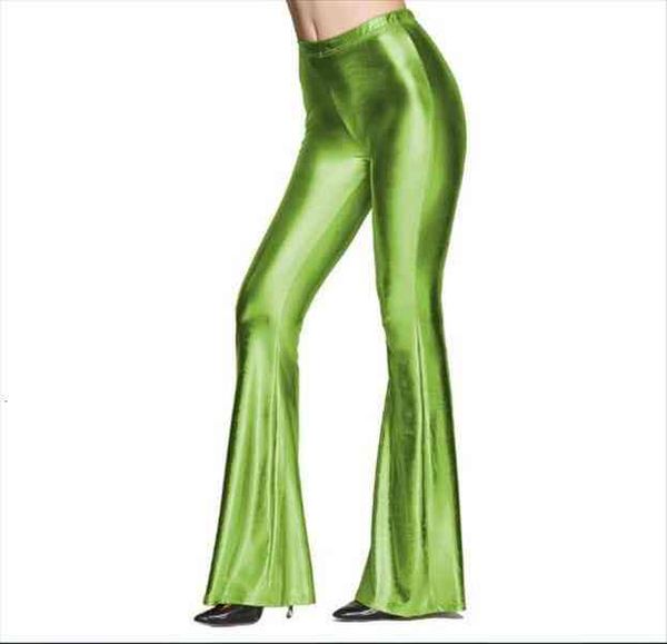 

high street bell bottoms pants womens leggings shinny fashion wide leg, Black