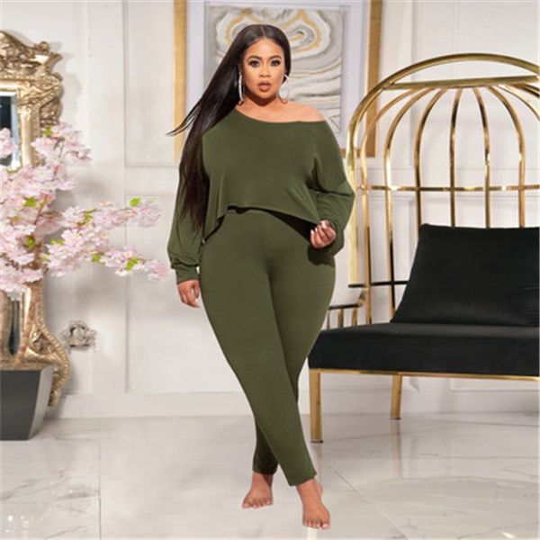 

fashion casual suit autumn tracksuits oblique collar long-sleeved irregular blouse plus size women's clothing, Black