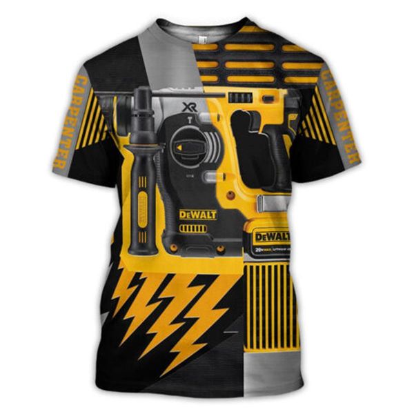 

men's t-shirts fashion casual t-shirt power tools chainsaw 3d full print summer harajuku street sports short sleeve top, White;black