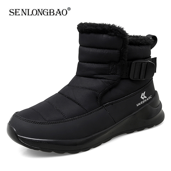 

boots brand fashion women snow winter warm plush women's waterproof ankle sneakers botas mujer big size 35-42, Black