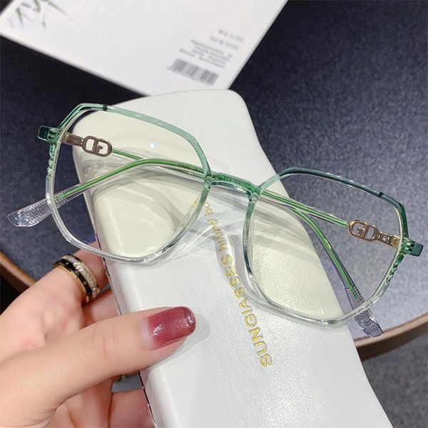 

fashion sunglasses frames hervi irregular optical glasses frame anti-blue light metal vintage round clear eyeglass eyeglasses, Black