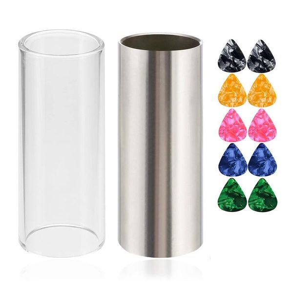 

trekking poles 1 set of glass slide and 304 stainless steel in box for guitar, bass, medium (6 cm)