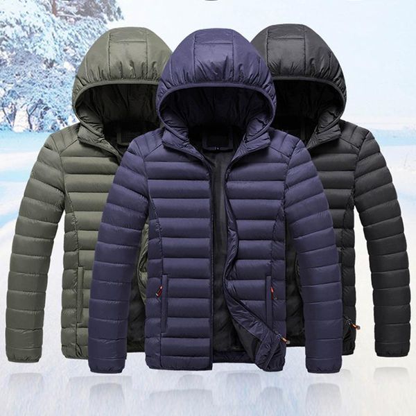 

men's jackets men fashionable casual solid color winter warm hooded coat jacket softshell windproof soft shell, Black;brown