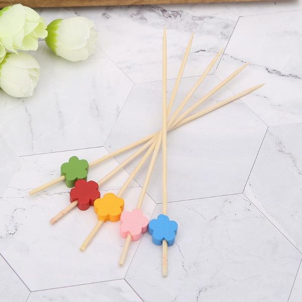 

forks 100pcs plum blossom bamboo cocktail picks sticks disposable toothpicks