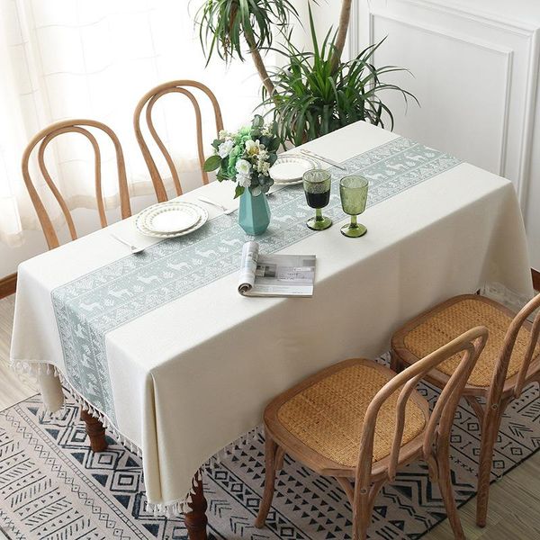 

table cloth creative plaid decorative linen christmas tablecloth with tassel thicken rectangular wedding dining tea
