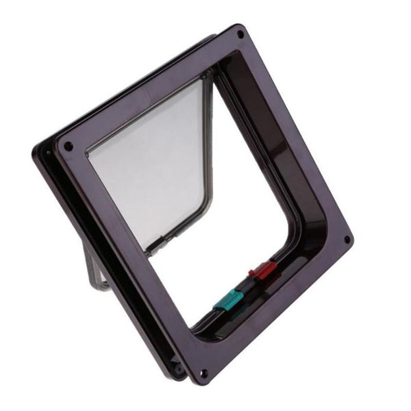 

cat carriers,crates & houses 4 way lockable dog door kitten security flap animal small puppy pet plastic gate supplies