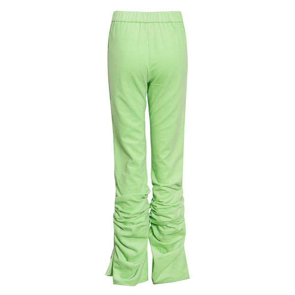 

capris streetwear ruched pants for women high waist corduroy casual flare trouser female fashion clothing 2021 tide, Black;white