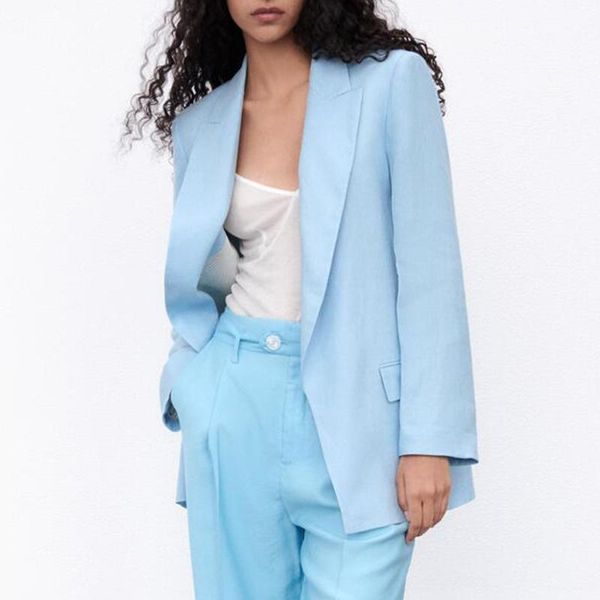 

women's suits & blazers zoepo summer office lady solid women fashion notched jackets elegant loose open stitch female ladies, White;black