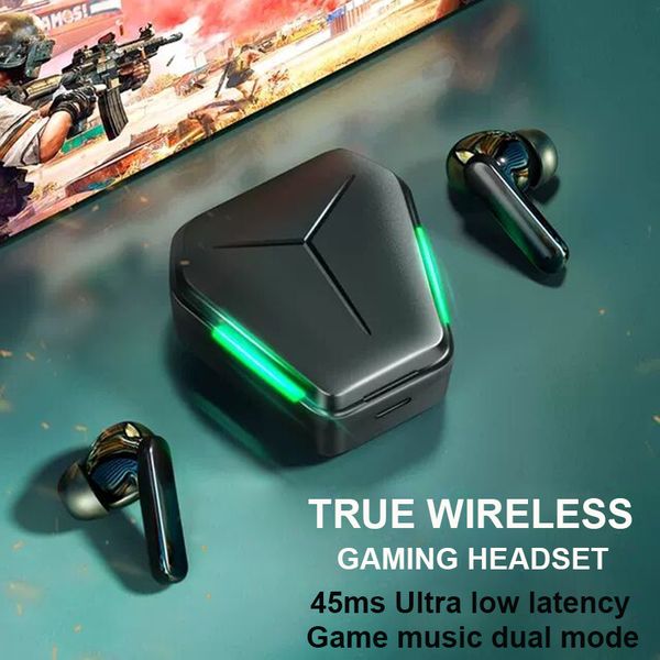 

wireless gaming headset tws headphones noise reduction earphones sports earbuds ultra low latency for bluetooth microphone fone