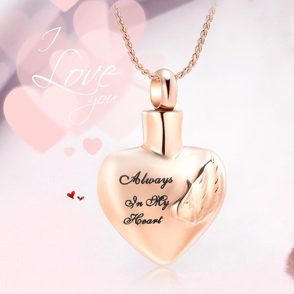 

mother's day gift wing angel in heart memorial women necklace cremation jewellery urn ashes pendant buries locket necklaces, Silver