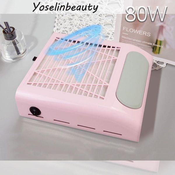 

nail art equipment 80w vacuum dust collect professional cleaner for nails with strong power extractor fan manicure salon tool, Silver