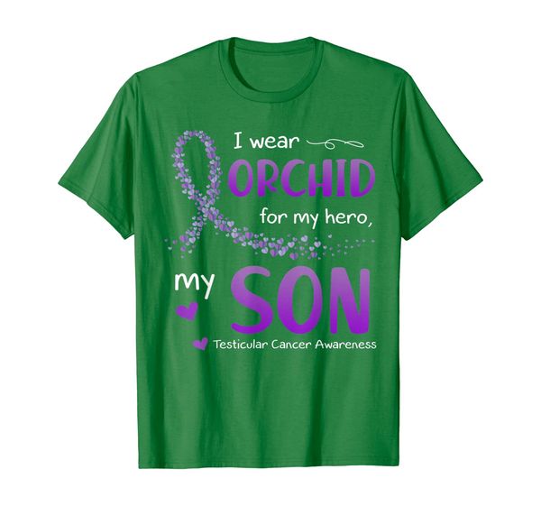 

i wear orchid for my son testicular cancer awareness t-shirt, White;black