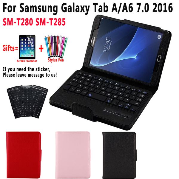 Capa SM-T280 SM-T285 Detach Teclado Bluetooth para Samsung Galaxy Tab Um caso A6 7.0 7 polegadas de 2016 T280 T285 com teclado