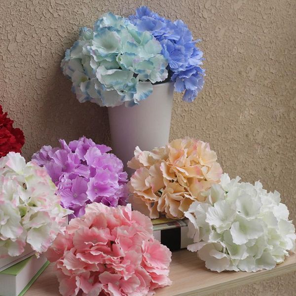

20pcs flower heads diameter 20cm artificial flowers hydrangea 11 colors home decorations for wedding party pography decorative & wreaths