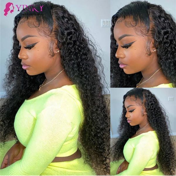 

curly lace front wig 30inch longer length 250 density brazilian hair wigs for women human hair1, Black;brown