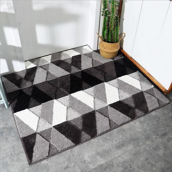 

carpets 1pcs fashion plaid carpet home bathroom door absorbent non-slip bedroom living room decorative