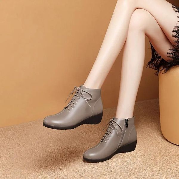 

boots gray female women shoes 2021 designer oxfords sneakers wedges women's autumn, Black