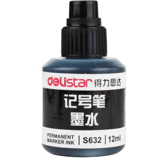 

refills deli marker pen ink 12ml oily for s632, Black;red