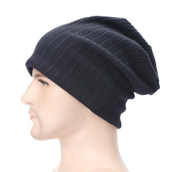 

beanies mens winter cap solid black navy knitted baggy skullies for adult