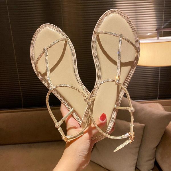 

gold white pu leather solid ladies sandals fashion buckle flat heel shoes basic women, Black