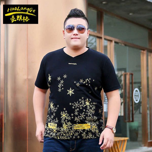 

fat men's plus fat oversized loose oversized popular t-shirt summer fat man oversized short sleeve t-shirt 195, Black;brown