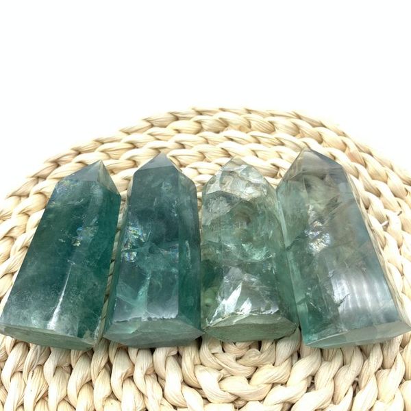 

decorative objects & figurines natural green fluorite healing point wand decoration polished stones crystals and