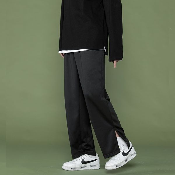 

men's pants summer thin casual fashion gray black white wide-leg men streetwear loose straight joggers sweatpants mens omvr