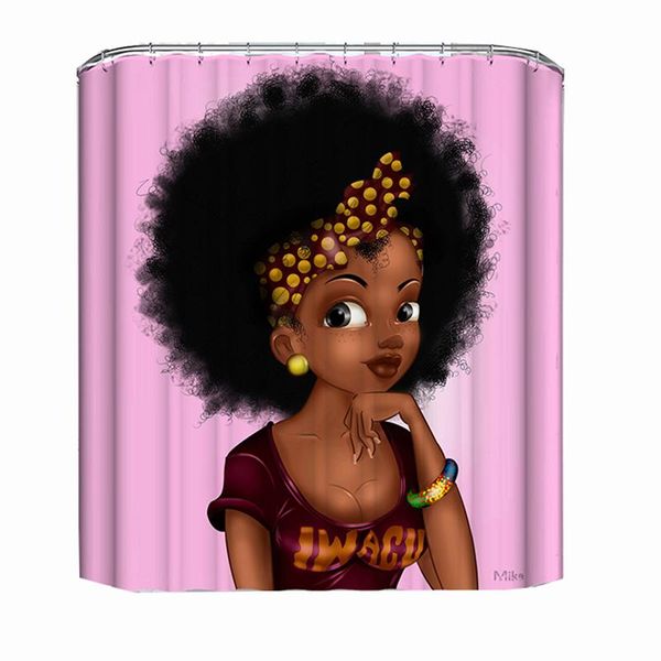 

shower curtains african girl curtain bathroom polyester fabric bath