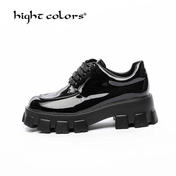 

dress shoes 32~41 size spring 2021 autumn thick high heel winter inside plush women fashion patent leather walking show pumps ore-116, Black