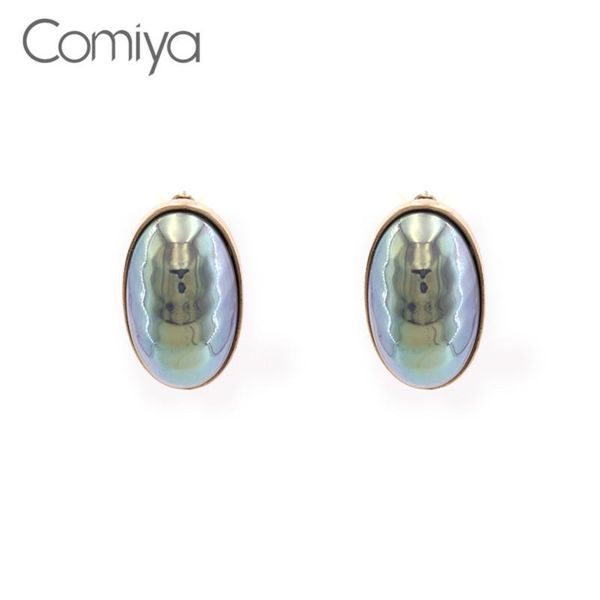 

stud comiya vintage earrings round shape stone mosaic zinc alloy bijoux online shopping india big earring women, Golden;silver