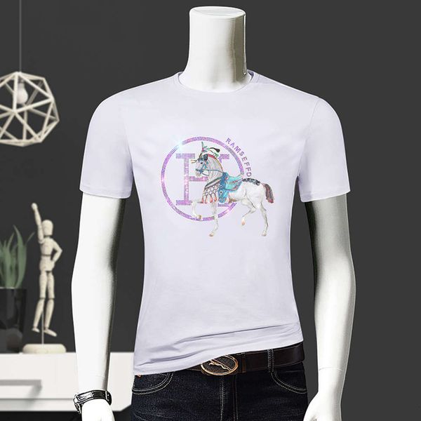 

summer men's short sleeve comfortable fashion brand casual t shirt, White;black