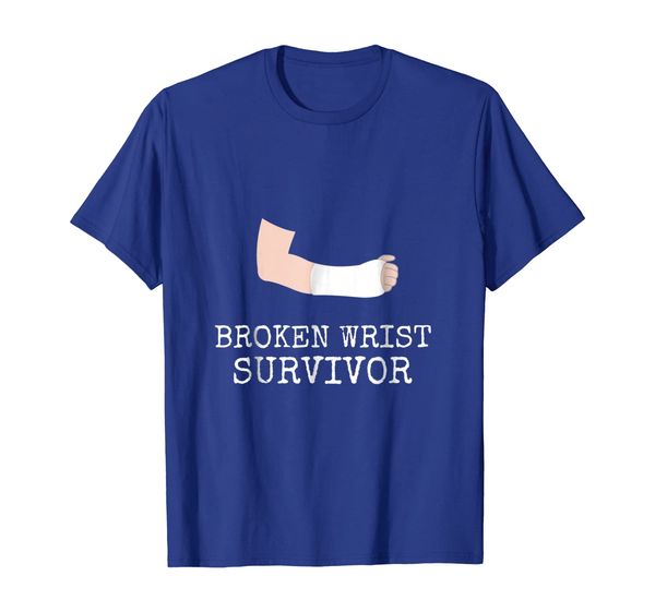 

broken wrist survivor - funny hand injury recovery shirt, White;black