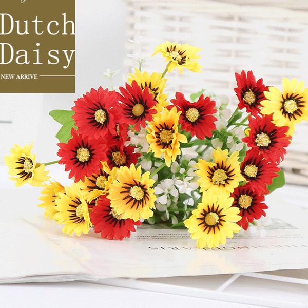 

decorative flowers & wreaths 24 heads artificial daisy simulation multicolor bouquet wedding bedroom decoration fake home decor