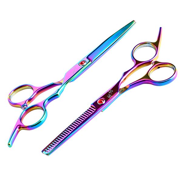 Forbici professionali da 6 pollici sottili e piatte set di bellezza colore nero puro taglio di capelli taglio di capelli cesoie