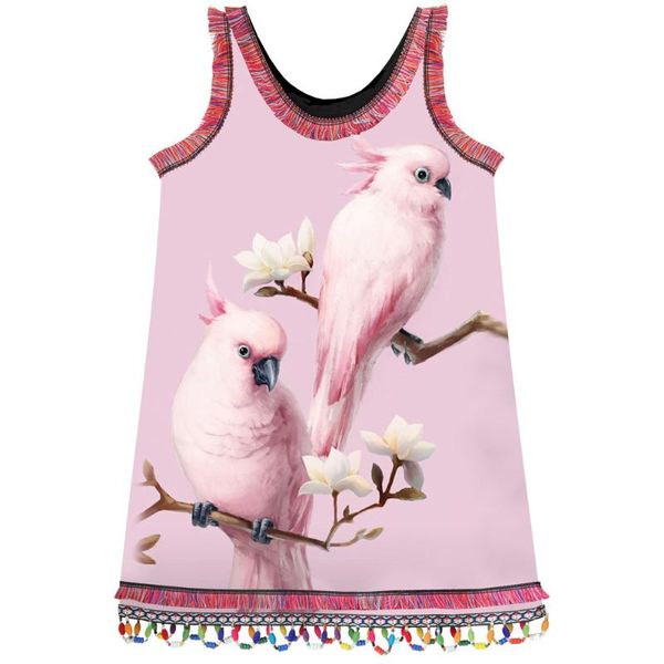 

girl's dresses girls lace summer style brand children designer fashion two birds print baby kids clothes girl clothing dress, Red;yellow