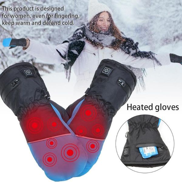 

ski gloves heated mittens for men women three-level heating 7.4v rechargeable battery skiing hiking