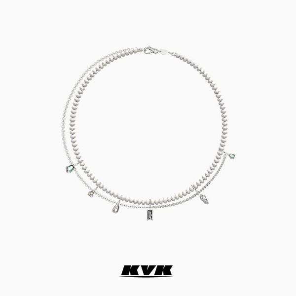 

chokers kvk2021 personality high level pearl necklace venom gem fashion temperament luxury accessories, Golden;silver