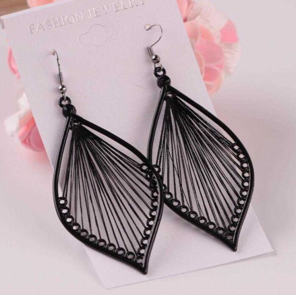 

pair 1 fashion women light metals leaf dangle eardrop jewellery vintage earrings fabulous imitation ornaments, Golden
