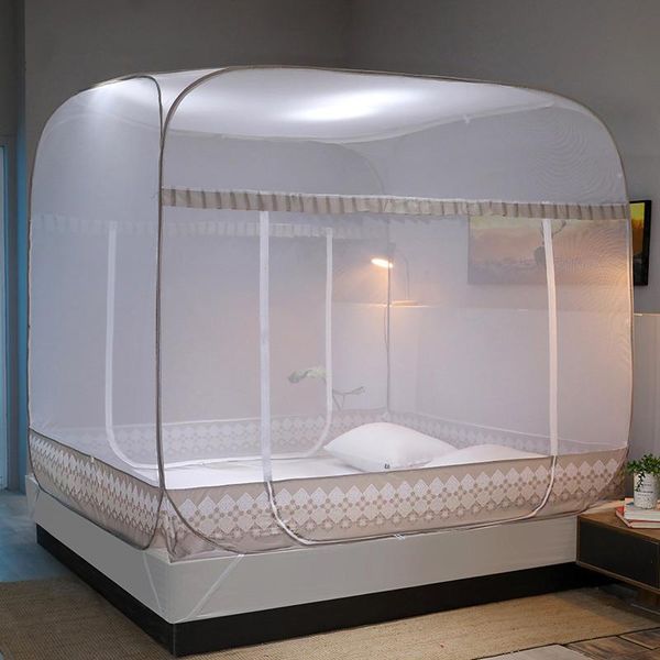 

mosquito net simple wind installation square three-door full bottom yurt home folding