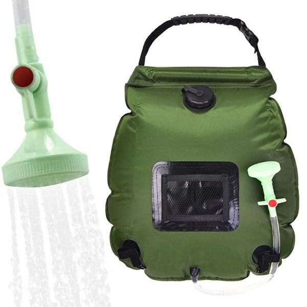 

water bags for outdoor solar hiking camping shower bag 20l heating hydration hose switchable head
