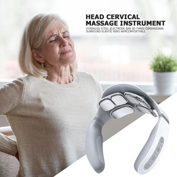 

electric massagers cervical shoulder neck massager with remote control smart 6d pulse heated portable spine