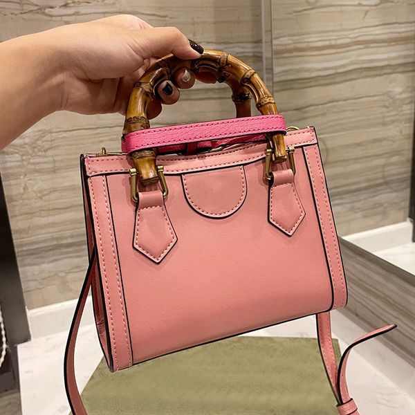 

designer women diana shopping tote bag 2021s italy brand bamboo handle mini totes crossbody handbags genuine leather beach shoulder handbag