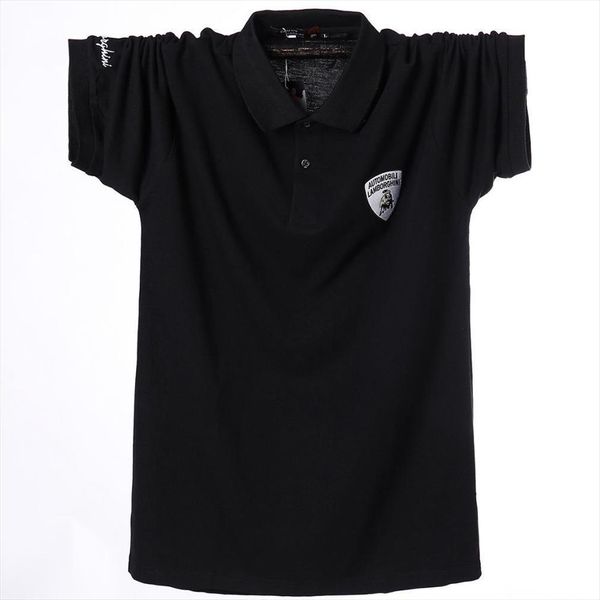 

6xl shirt collar plus size men polos 3xl 4xl summer brand short sleeve casual male dress shirts, White;black