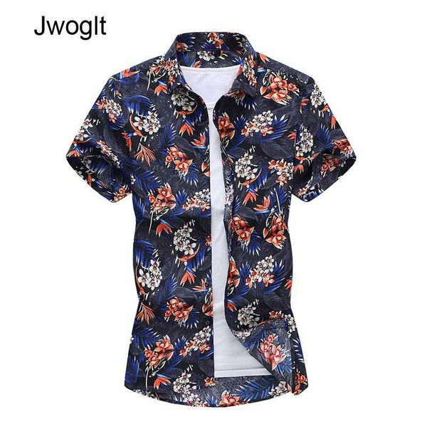 

45kg-120kg mens hawaiian shirt male casual camisa masculina printed button down beach shirts short sleeve summer clothing 7xl 210528, White;black