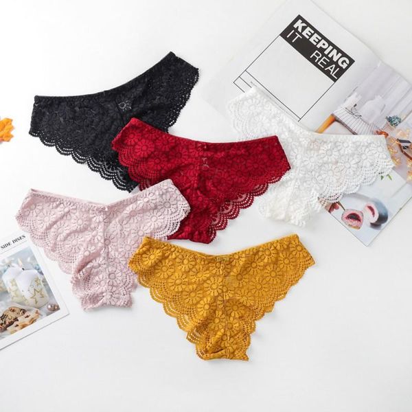 

bow lace panties women fashion cozy lingerie tempting briefs women's underpant low waist intimates underwear, Black;pink