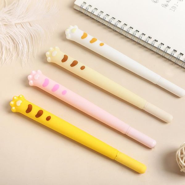 

gel pens tpst 4pcs kawaii cat claw soft silicone pen cute 0.5mm signature office school writing tools stationery gifts