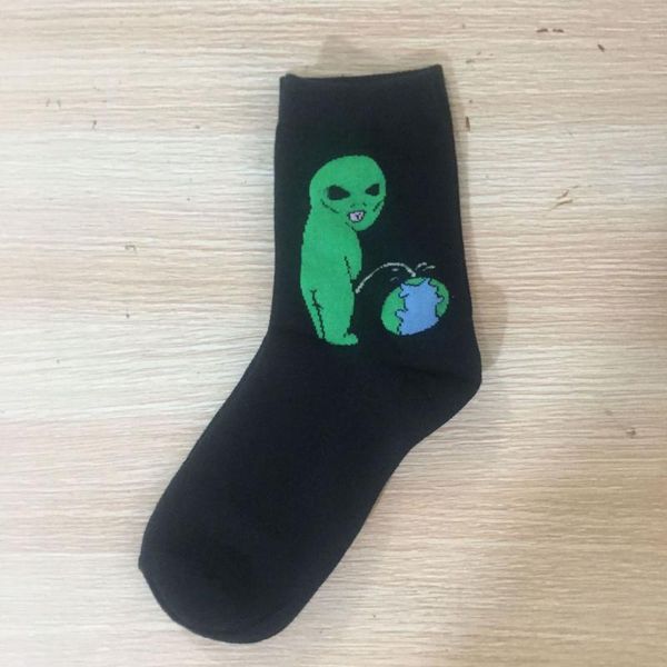 

men's socks man knitting cotton women's cute cartoon anime funny 183g, Black