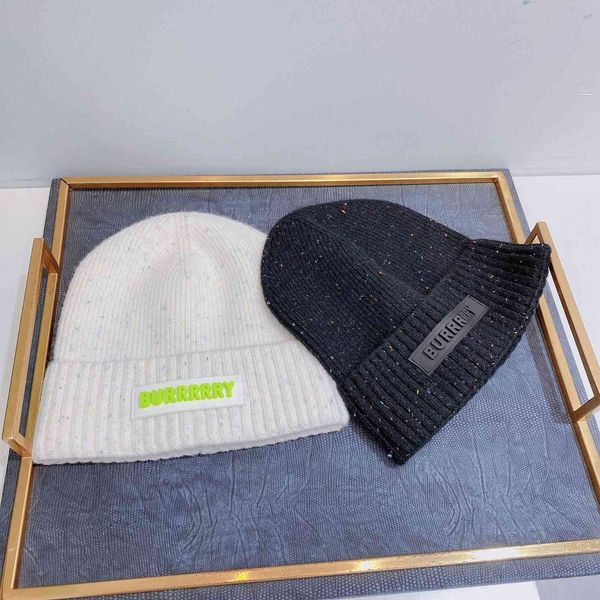 

factory wholesale 50% off home ~ correct version 21 autumn and winter new mixed color rainbow dot knitted wool hat simple hsome, Blue;gray
