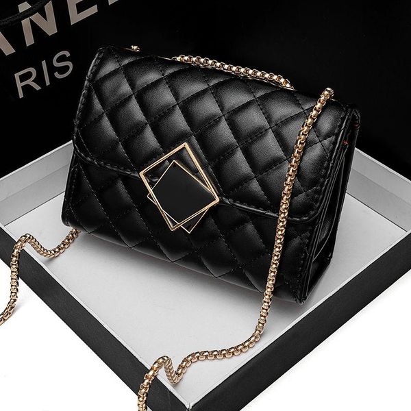 

evening bags rivet chain brand designer pu leather crossbody for women 2021 simple fashion shoulder bag lady luxury small handbags