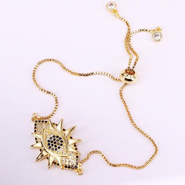 

link, chain 3pcs, crystal eye copper charm fashion jewelry bracelets, Black